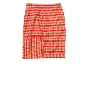 Per Se by Carlisle Womans Skirt Size 8 Red Pink Geometric Straight Lined Zippers